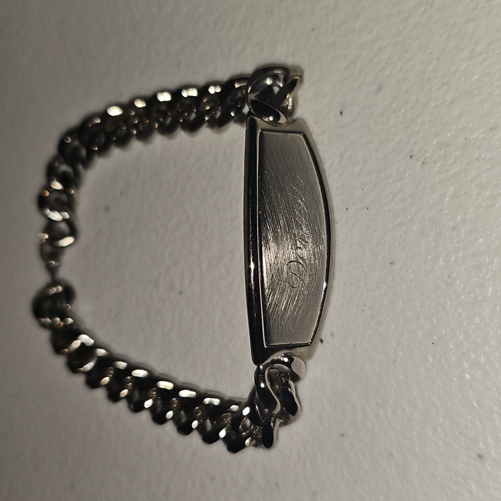Speidel Men's Silver Chain Bracelet with Nameplate Dennis in Cursive Used